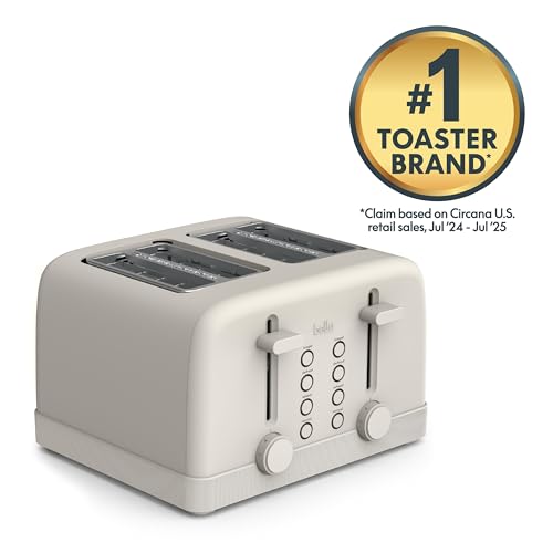 Image of bella 4-Slice Toaster with Extra Wide Slots, Oatmilk