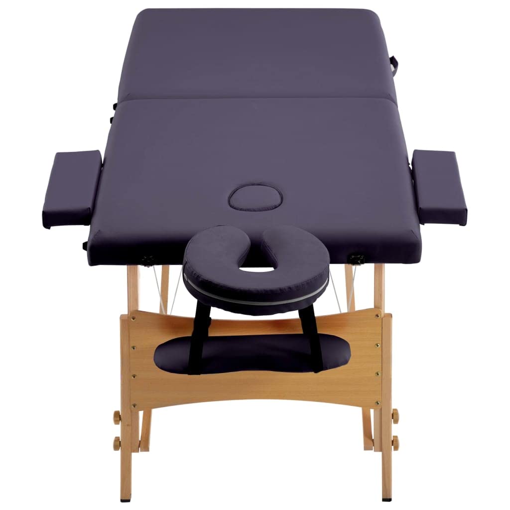 Massageliege Klappbar 2-Zonen mit Holzgestell Lila,Gesundheit & Schönheit,Körperpflege,Massage & Entspannung,Massagetische,Lila,16.05 kg-110186