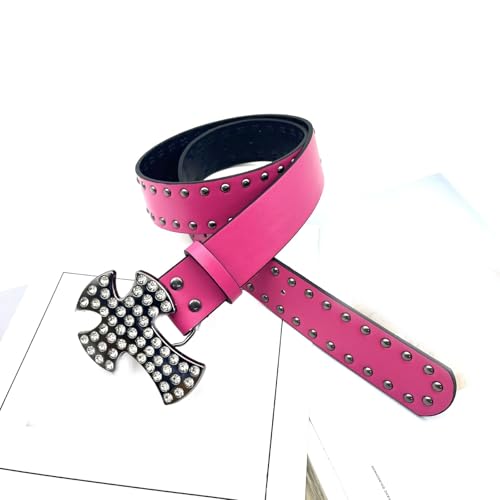 Rivet Studded Rhinestoned Waistband Crossed Large Buckle Waist Belt For Women 90s Hot Girls Trend Fashion Belt4