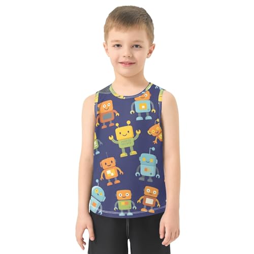 Boys' Tank Top Shirt Cartoon Robot Pattern Sleeveless T-Shirts2