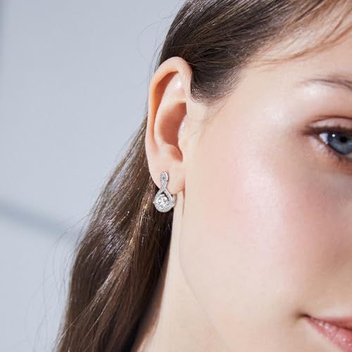 Infinity Hoop Earrings for Women Classic Sterling Silver Infinite Hoop Earrings Hypoallergenic Cubic Zirconia Twist Loop Earring for Sensitive Ears Lightweight Sparkle Jewelry Gifts3