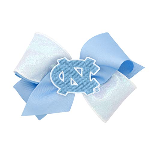 Wee Ones Girl's King Size Two-Tone Grosgrain & Glitter NCAA Logo Game Day Hair Bow