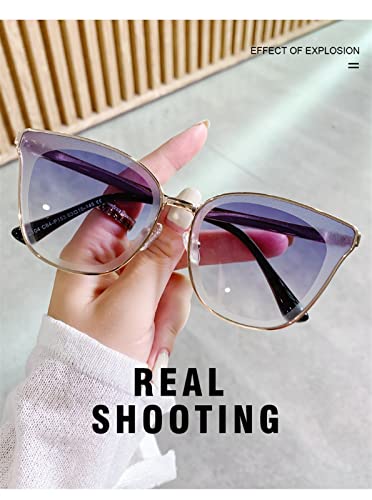 ZIUTNSAV-Fashion Men and Women Cat Eye Sunglasses Outdoor Sunshade Driving Sunglasses (COLOR:A1750,ONE SIZE)2