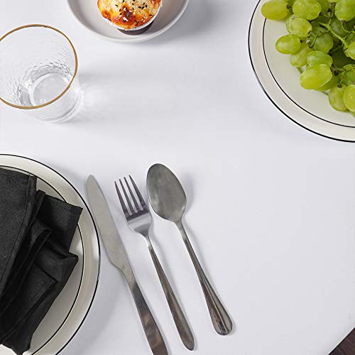 90 Inch Round Tablecloth Washable Polyester Table Cloth Decorative Table Cover For Wedding Party Dining Banquet（90 Inch,White） #TOP6