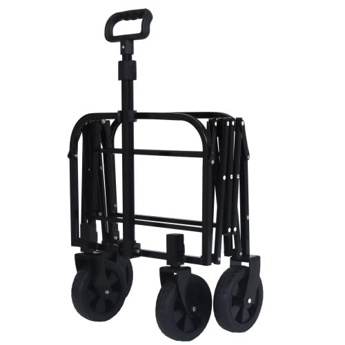 【LuckyNote】 Carrito utilitario plegable de doble capa con 100% espacio extra - Capacidad 225 lbs para camping, compras, deportes, jardinería, pesca, 29.5x17.9x38.6 pulgadas (Marrón) miniatura 7