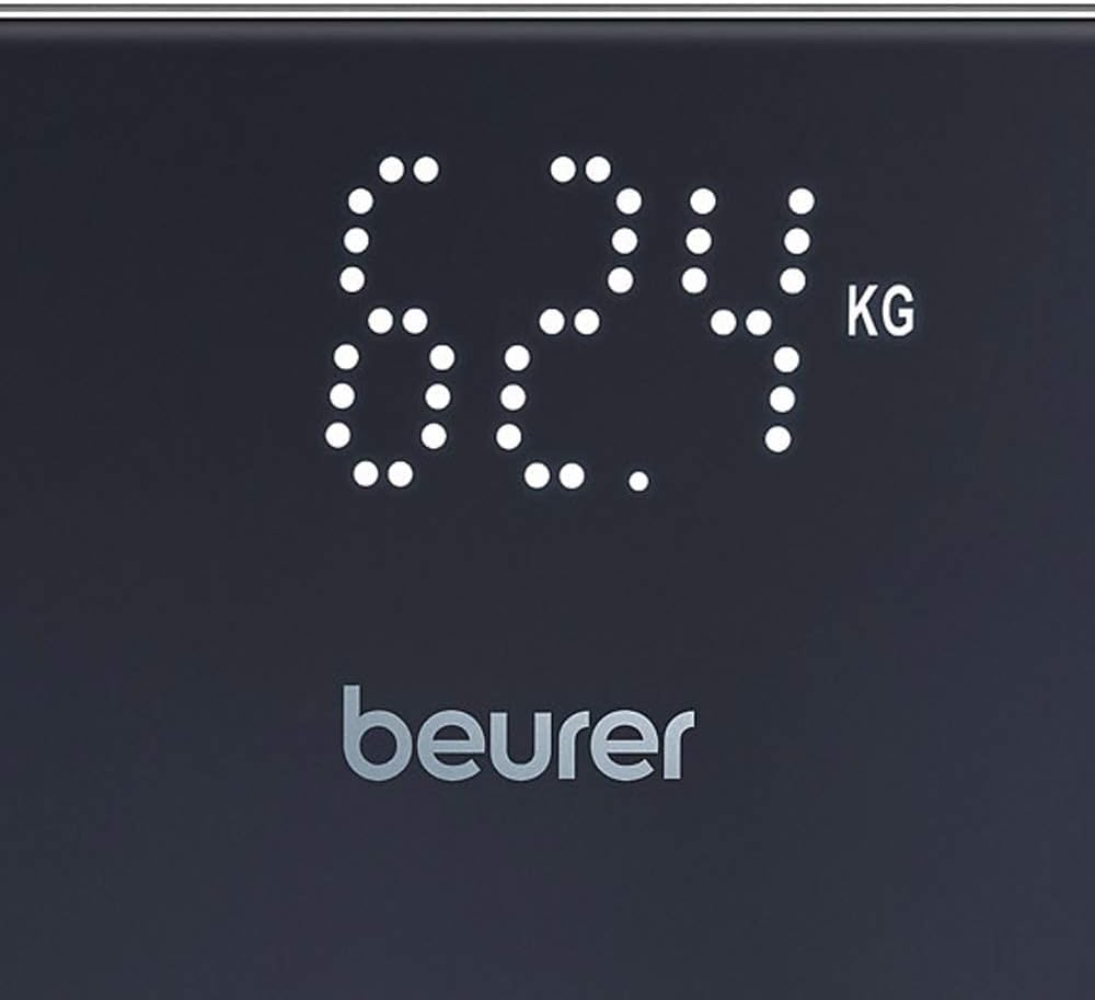 Beurer GS 215 Relax, Bilancia in Vetro con Display LED Magic