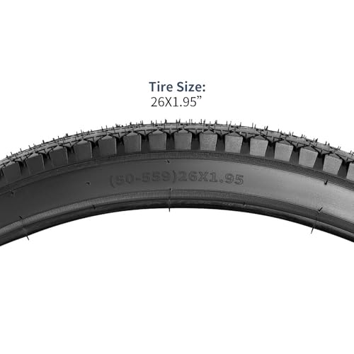 YUNSCM 2-PCS 26" Road Bike Tires 26x1.95/50-559 Compatible with Beach Cruiser Bike Tires 26 x 1.95 Bike Bicycle Tires (Y-686)