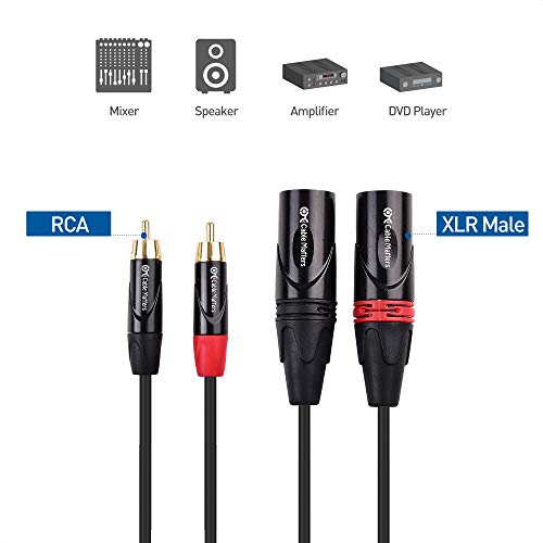 Miniatura 2 de Cable Matters Cable De Interconexión Doble Rca A Xlr Desequilibrado De 1,8 M, 2 Rca A 2 Xlr Macho