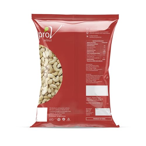 Image of ProV Select Cashews | High Grade Whole Natural Kaju Rich in Protein Healthy Fats & Essential Minerals | Economy Value Pack Dry Fruit for Daily Use | 500g