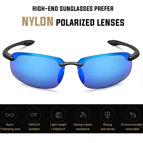 Image of JULI Sports Sunglasses for Men Women Tr90 Rimless Frame for Running Fishing Baseball Driving MJ8001