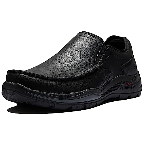 Skechers Herren Arch Fit Motley Hust Hausschuh, Black Leather, 40 EU
