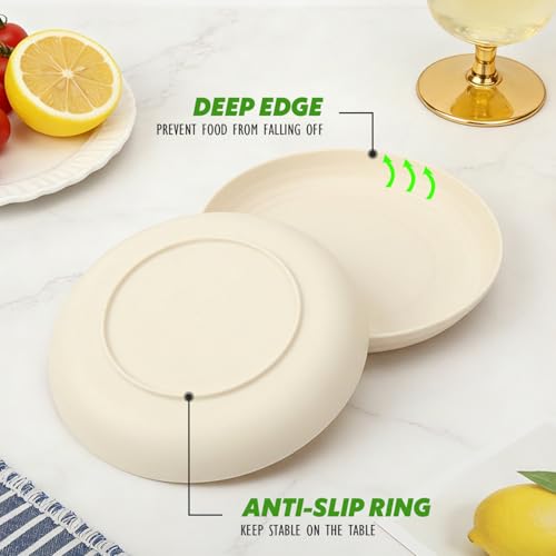 Image of 9In Unbreakable Dishwasher & Microwave Safe Dinner Plates Set of 6