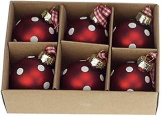 DZD Mini Spot Christmas Baubles - Pack of 6 (Red)