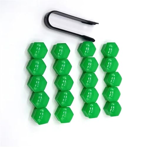 Tapas para tornillos de coche verdes de 21 mm compatibles con tuercas y pernos de neumáticos A3 Q5