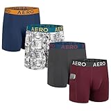 Aeropostale Mens Performance Compression Boxer Briefs Underwear for Men Athletic Shorts, Baselayer Running Workout Fitness Shorts (Multi/Navy/Charcoal/Burgundy, Medium)
