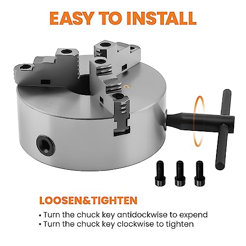 Maxpeedingrods CV34 8 Inch 3-Jaw Lathe Chuck, K11-200A Self Centering Chuck thumb #5
