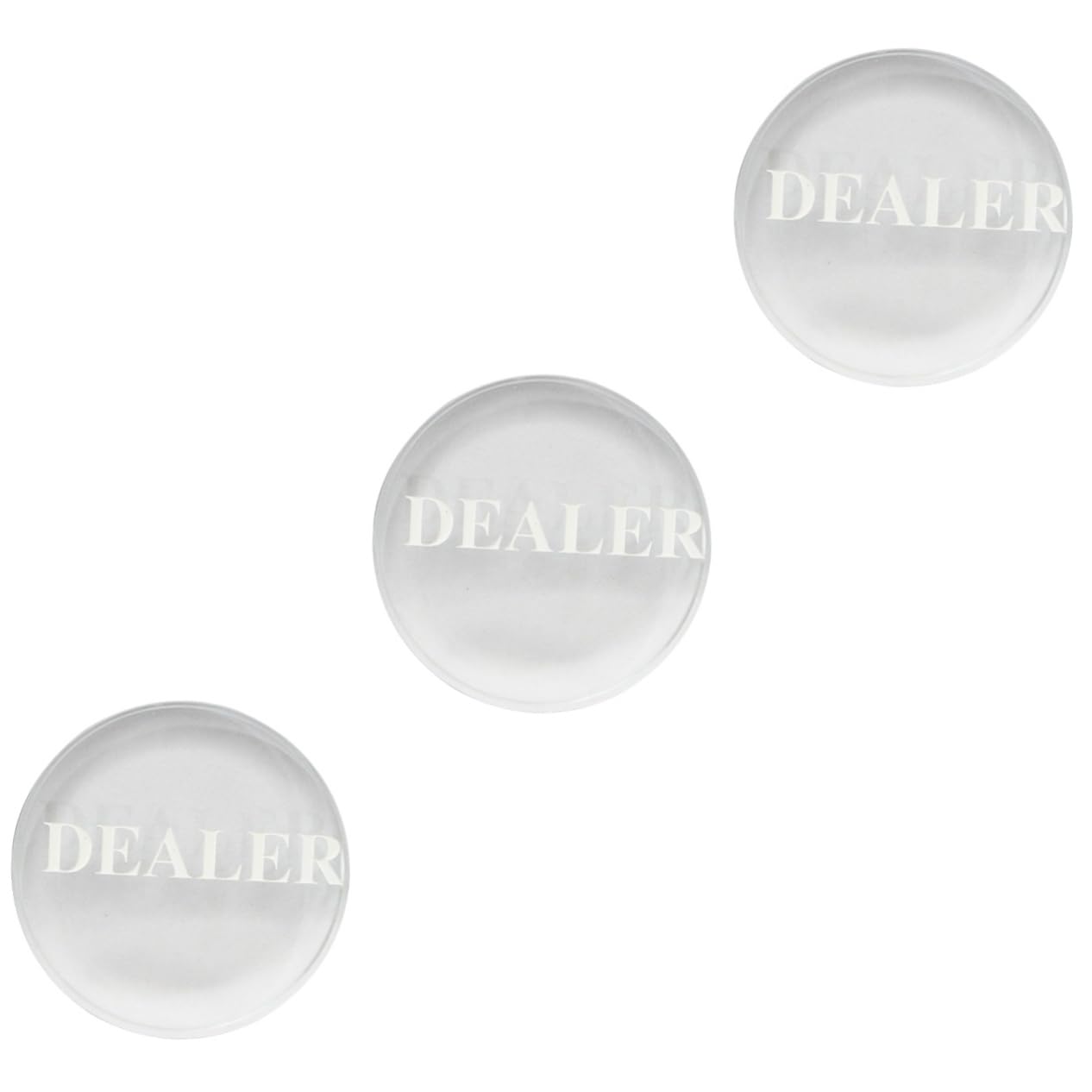 BCOATH 3pcs Professional Poker Dealer Button Set Crystal Poker Blind Buttons Reusable Game Supplies