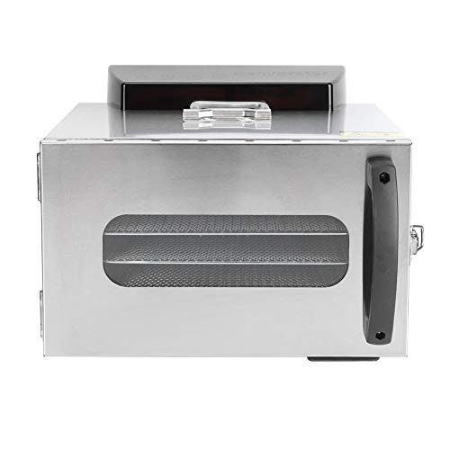 6 Etagen Dörrautomat Edelstahl mit Rezeptheft, BPA-frei 35-90℃, Timerfunktion von 24h Dörrzeit für Obst- Fleisch…