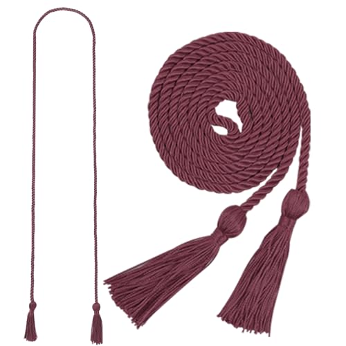 Image of Graduation Honor Cord 68 inch Grad Braided Honor Cords with Tassel Honor Rope Grad Cords for Graduation Students Bachelor Master Doctoral Gown Grad Decor (Burgundy)
