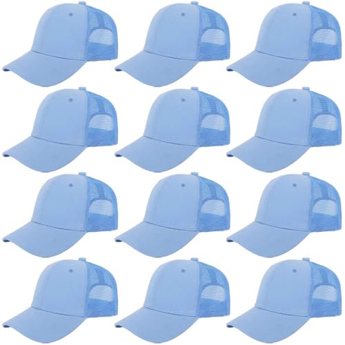 Image of ZH 12 Pack Mesh Trucker Hats, Bulk Baseball Caps for Men and Women, Trucker Cap Wholesale