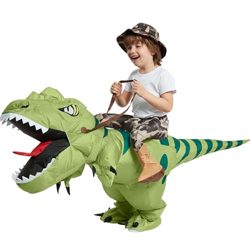 image for One Casa Inflatable Dinosaur Costume Riding T Rex Air Blow up Funny Fa