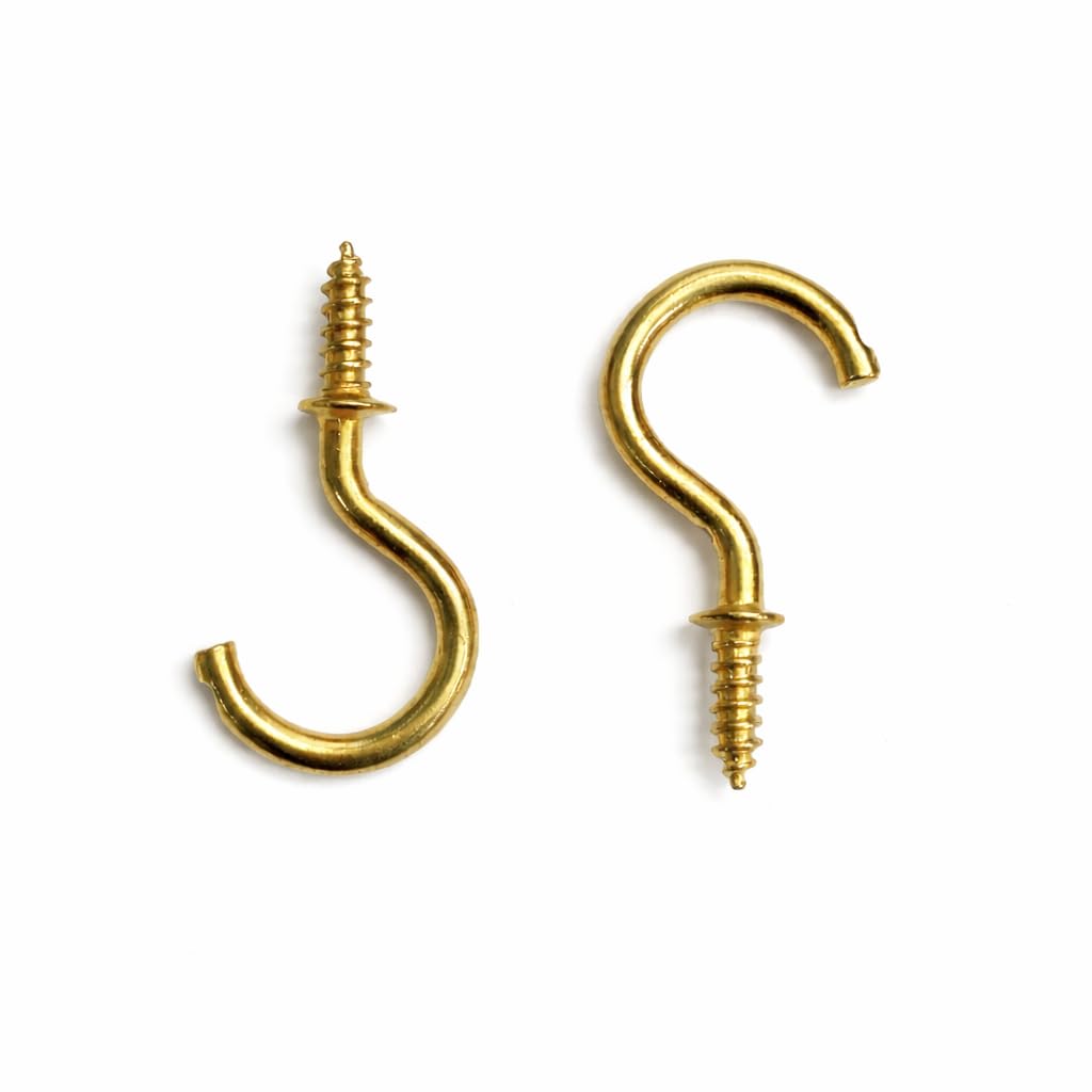20 mm Cup Hooks (Pack of 50) – Brass Plated – Golden Screw-in Cup Hooks for Ceiling & Wall Mounting – Self-Tapping Hanging Hooks for Wood, Drywall & Home Décor-image-8
