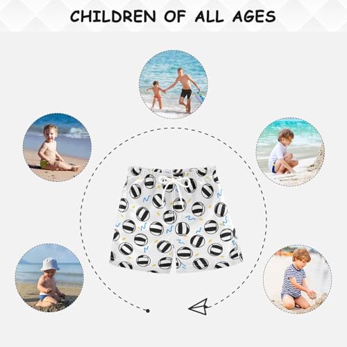 Little Boys Swim Trunks Balls Print Beach Board Shorts Toddler Boy Swimwear Bathing Suit with Pockets4