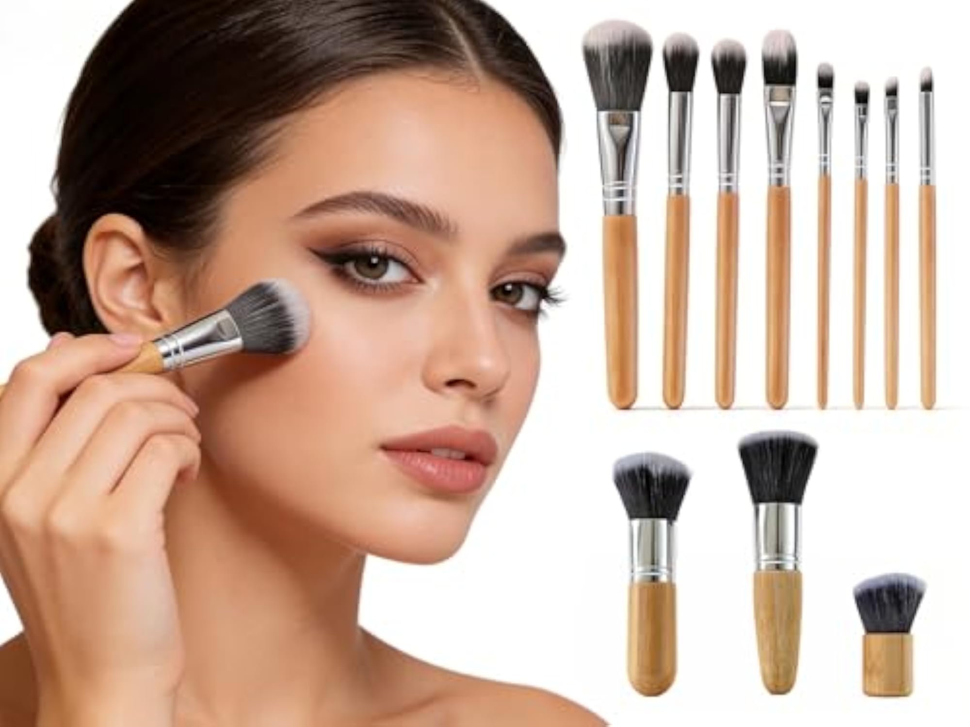 Bamboo Makeup Brush Holder Organizer for Vanity