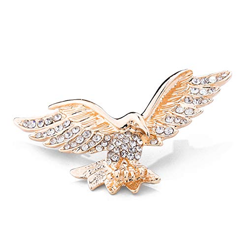 Broche en forme d'aigle sertie de strass – Bijou animalier haute finition - 4