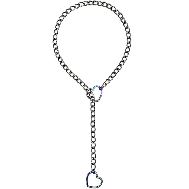 Collier cubain en acier inoxydable avec cadenas réglable pour femme style punk rock