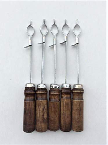 FZN Test Tube Holder with wooden handle for holding test tubes in labs and industries (Pack of 2)