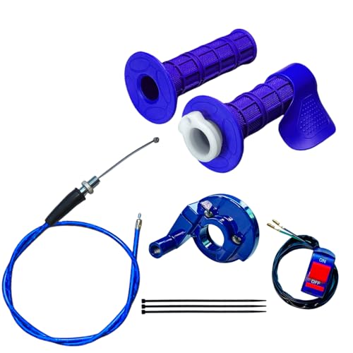 7/8 22mm Twist Throttle Accelerator Handle Grips for Mini Bike Coleman CT200U CT100U Baja MB200 Warrior DB30 Doodle Bug Massimo Trailmaster Motovox Monster 79cc 97cc 100cc 196cc 2.5hp 6.5hpï¼ˆBlueï¼‰