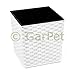 Produktbild Pflanzkübel Würfel eckig Rattan Blumenkübel Pflanz Gefäß Blumen Topf 25 30 40 weiß 250x250