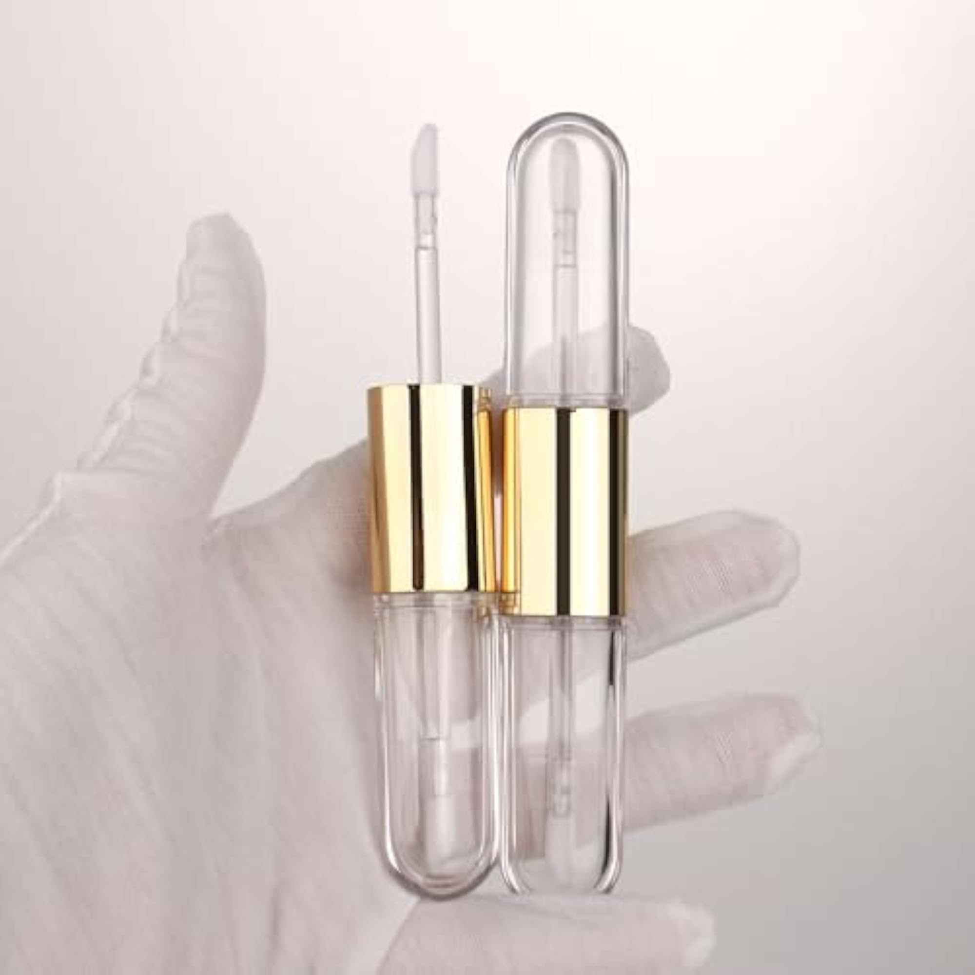 12pcs Gold Flat 4ml Dual Ended Lip Gloss Tubes