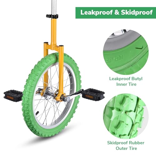 Image of AW 16 /18 /20 /24 Inch Wheel Outdoor Unicycle Adjustable Seat Exercise Bicycle | Fit Adults Kids Outdoor Sports Fitness Exercise, Various colors For Choice