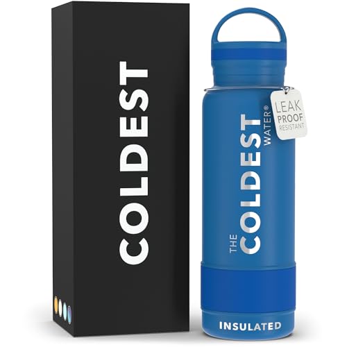 Coldest Insulated Water Bottle with Handle Lid | Leak Proof, Insulated Modern Stainless Steel, Triple Walled, Sport Bottles, Metal Flask | 21oz