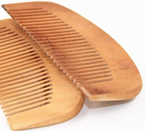 Peach Wood Wooden Comb Anti-Static Comb Close Tooth 2 PCS