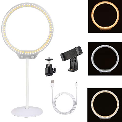 Zomei Tabletop Dimmable Halo LED Ring Light Portable Selfie 3200K-5500K Ring Light