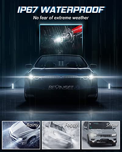 Bevinsee 9145 H10 Led Fog Light Bulbs, 70W 10000Lm 6000K White 9140 Fog Light Bulbs, 1:1 Halogen Replacement, Wireless Plug And Play Led Drl For Cars, Pack Of 2 #TOP7