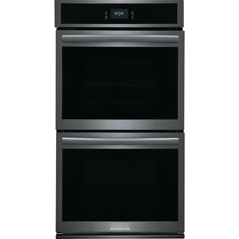 Frigidaire Gallery 27 in. Double Electric Built-in Wall Oven with Total Convection in Smudge-Proof Black Stainless Steel GCWD2767AD