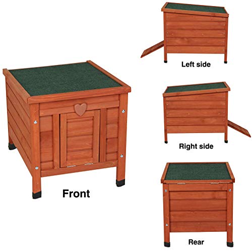 ROCKEVER Feral Cat Condo for Outdoor Cats Insulated, Wooden Bunny House Outdoor Autumn Blonde