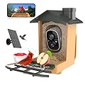 Bird Feeder with Camera 2K HD Video AI Identify Species Solar Powered IP65 Waterproof Bird Camera Auto Capture Real Time View & Notifications Gift for Parents & Children