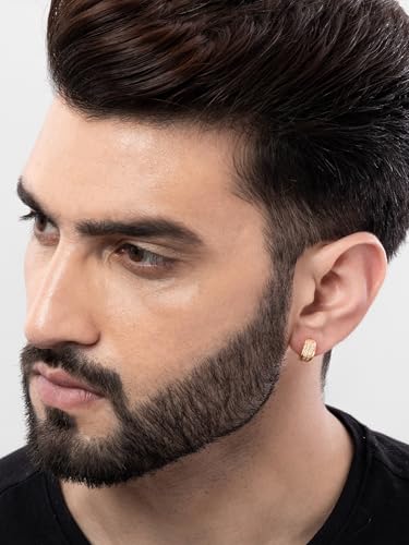 Image of ORIONZ Hoop Earrings for Men & Boys (1 Piece) - 925 Sterling Silver - Gift for Birthday Anniversary - 18k Gold Plated Jewellery - Men Fashion