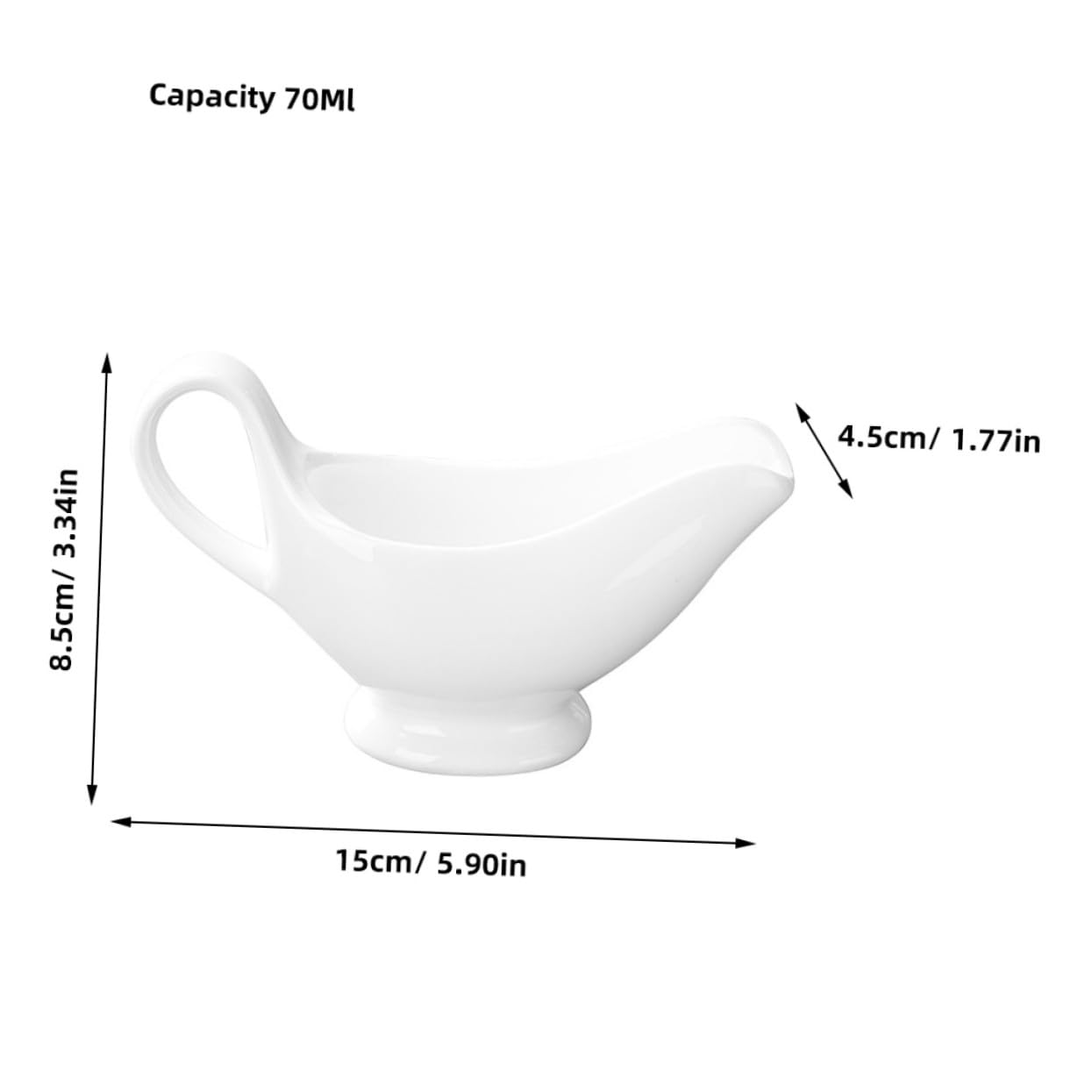 VICASKY Brocca per Latte in Ceramica Piccola 70ml con Beccuccio Ergonomico per Panna, Sciroppo e Condimenti, Salsiera da Cucina per Uso Quotidiano e Bar