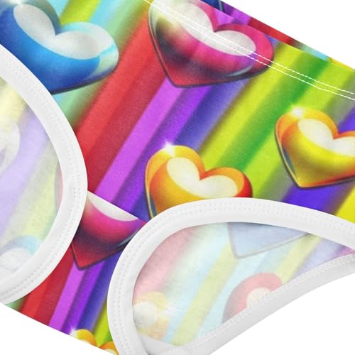 Fancy Girls Underwear Toddlers 2t Cotton Girl Panties Cute Colorful Glossy Hearts Red Rainbow Briefs Underpants4