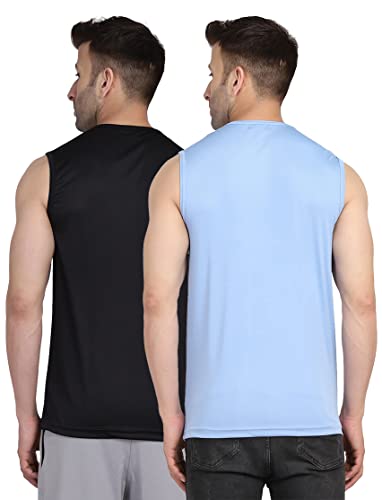 Image of Men's Regular Fit Sleeveless T-Shirt (Pack of 2)