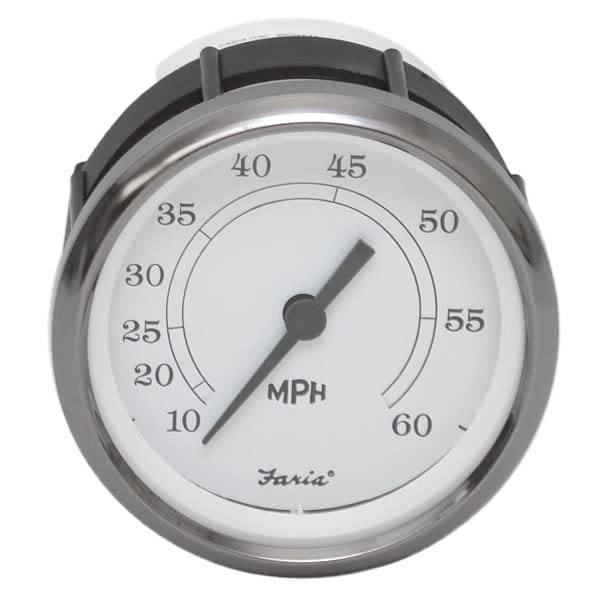 Faria Boat Speedometer Gauge SE9444A | 60 MPH Heritage Silver