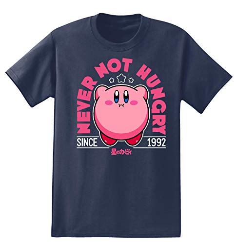 Nintendo Mens Video Game Shirt - Mario, Luigi, Zelda, Kirby, and Donkey Kong Vintage Tee (Kirby Black, Medium)