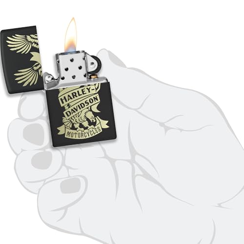 Encendedor de Bolsillo Zippo Harley-Davidson Eagle Negro miniatura 5