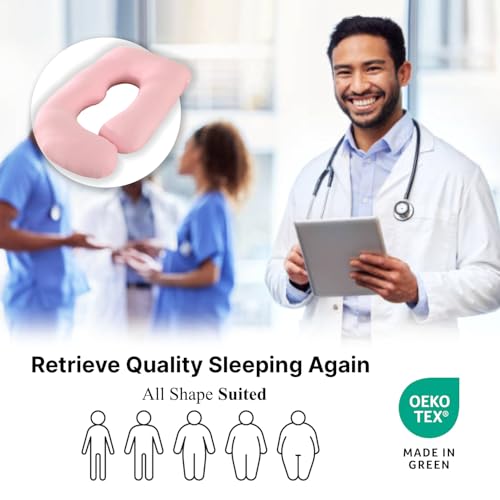 Image of ALLOPERA Pregnancy Pillow, Full Body Maternity Pillow 57 inch, with Removable Washable Cover - Sleep Support for Legs, Back, Neck, Shoulder, HIPS, Belly for Pregnent Women, Jersey Knit Cotton (Pink)